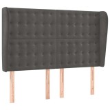 Cumpara ieftin Tablie de pat cu aripioare gri inchis 147x23x118/128 cm catifea