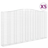 Cumpara ieftin Cosuri gabion arcuite, 5 buc, 400x30x220/240cm, fier galvanizat