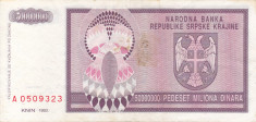 CROATIA 50.000.000 dinara 1993 KNIN VF+!!! foto