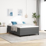 VidaXL Pat cu arcuri cu saltea gri deschis 140x200 cm din țesătură corduroy