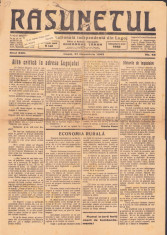 Z27 Ziarul Rasunetul din 21 noiembrie 1943 Lugoj foto