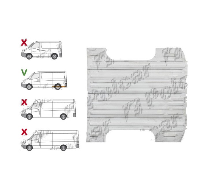 Podea MERCEDES SPRINTER, 2006-06.2018, VW CRAFTER (2E), 12.2005-04.2017, model spatiu incarcare L=3265mm, Standard 3265mm, otel galvanizat; suprafata