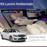 Kit lumini ambientale Mercedes W204 2011-2014, RGB, control telefon