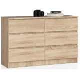 Comoda cu 6 sertare, PAL laminat, 120x40x77 cm, stejar sonoma Household NewTrend