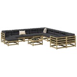 Gossi set canapea de gradina, 12 piese, lemn de pin tratat