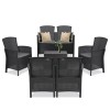 Set Mobilier Gradina Lima II, 6 Locuri, Gri Grafit, Ratan Imitatie, Perne Incluse, Rezistent Intemperii