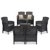 Set de mobilier de grădină Lima II cu 6 locuri, grafit