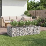 vidaXL Pat ridicat din gabion 2 pcs Argintiu 3422218