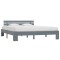 Cadru de pat cu tablie, gri, 160x200 cm, lemn masiv de pin