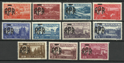 ROMANIA 1948 SERII MIHAI I VEDERI SUPRATIPAR R .P . R . -- MNH foto