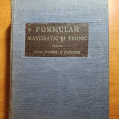 formular matematic si tehnic pentru elevi,studenti si tehnicieni - din anul 1949