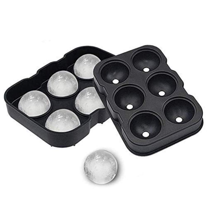 Forma pentru Gheata, Cyrax, 6 Forme Sferice, din Silicon, 17 x 12 x 6 cm, Negru
