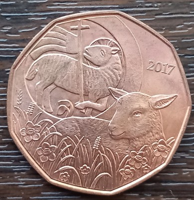 (M1840) MONEDA AUSTRIA - 5 EURO 2017, MIELUL DE PASTE, CUPRU, STARE FOARTE BUNA foto