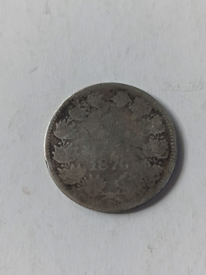 1 Leu 1870 C argint , varianta normala. Carol I foto