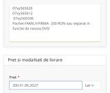Cartele numere usoare consecutive