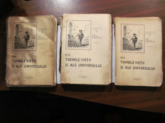 GE - S. DEMETRESCU &amp;quot;Din Tainele Vietii si Universului&amp;quot; 1939 / Vol. I + II + III foto