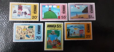 Jamaica-Craciun 1990-arta,desene de copii -serie completa nestampilate MNH(W 2) foto