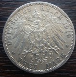 (A720) MONEDA DIN ARGINT GERMANIA, PRUSIA - 3 MARK 1910, LIT. A, WILHELM II, Europa