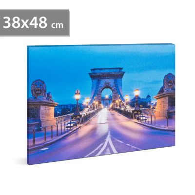 Tablou decorativ cu LED - &amp;quot;Podul cu lanturi&amp;quot; - 2 x AA, 38 x 48 cm foto