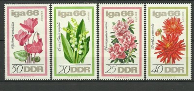 DDR 1966 - flori, serie neuzata foto