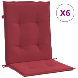 Cumpara ieftin Perne cu spatar mic, 6 buc. rosu vin 100x50x3 cm textil oxford