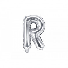 Balon folie metalizata litera R, argintiu, 35cm foto