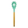 Spatula YJJY08, pentru paste, silicon + lemn, verde, 31.7 x 6.3 cm