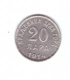 Moneda Muntenegru 20 para 1914, stare buna, curata