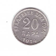 Moneda Muntenegru 20 para 1914, stare buna, curata