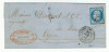 France 1858 Cover + Content PC 3611 VILLEFRANCHE S SAONE to LYON D.831