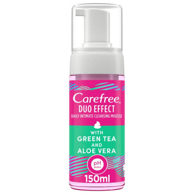 Spuma Intima Carefree Duo Efect, 150 ml, Extract Ceai Verde si Aloe Vera, Gel Intim, Gel Igiena Intima, Spuma Igiena Intima, Spuma de Ingrijire Zona I foto