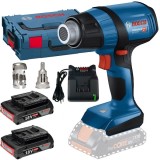 Bosch GHG 18V-50 + GBA + GAL 18V-20 - Suflanta cu aer cald 300-500 grade C valiza speciala + Set 2 acumulatori si incarcator Li-Ion 18 V 2 Ah