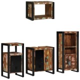 Set de mobilier pentru baie cu raft 4 pcs Lemn recuperat solid