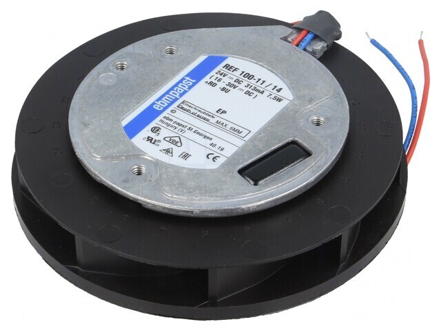 Ventilator DC Radial 12V/24V &Oslash;100x25mm 85m3/h 66dBA