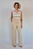 Pantaloni eleganti,firma NENETTE,made in Italy,eticheta si factura,marime 46, Lungi, Bej, Poliester