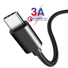 Cablu USB Type C, incarcare rapida, transfer date, invelis de naylon impletit, 2 metri foto