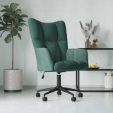 vidaXL Scaun de relaxare, verde &icirc;nchis, catifea