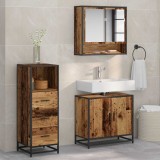 vidaXL Set de mobilier pentru baie 3 pcs Lemn Vechi Lemn compozit 3402444