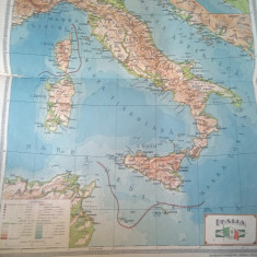 Harta interbelica Italia din Atlasul G-ral. C. Teodorescu (ed. 1928)