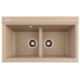 FCB-8550SS/2, Chiuveta de bucatarie din granit cu doua cuve, seria SIMILAR, Sahara, 855x505x230 mm, FLOW