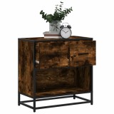 vidaXL Noptiera stejar afumat 60x31x60 cm lemn prelucrat si metal