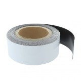 Banda Magnetica Adeziva 40mm x 30m, Grosime 0.9mm, Cauciuc, Alb/Negru