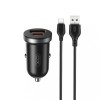 Incarcator auto 12V XO, 30W, USB-A, USB-C, QC 3.0, PD3, CC56 + cablu Type-C, negru