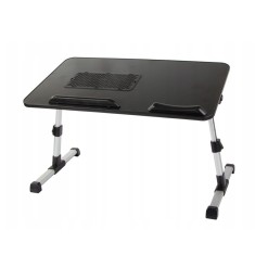 Masa reglabila pentru laptop, cu cooler, pliabila, negru/argintiu