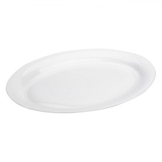 Platou Plastic Oval, 40x27.5x3 cm, Transparent, Potrivit pentru Mașina de Spălat Vase și Cuptorul cu Microunde