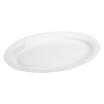 Platou Plastic Oval, 40x27.5x3 cm, Transparent, Potrivit pentru Mașina de Spălat Vase și Cuptorul cu Microunde foto
