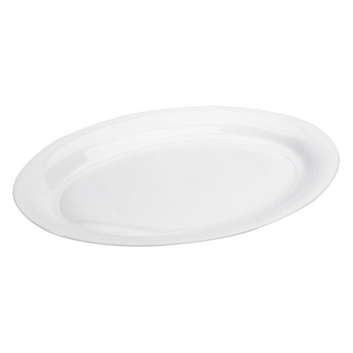 Platou Plastic Oval, 40x27.5x3 cm, Transparent, Potrivit pentru Mașina de Spălat Vase și Cuptorul cu Microunde