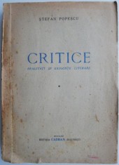 Critice. Realitati si exigente literare, vol I &ndash; Stefan Popescu