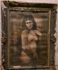 Tablou pictura Nud Femeie tiganca cu salba, Carbune, Realism