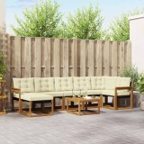 Cumpara ieftin Set de canapele de exterior 8 buc. 7-Locuri Natural si Crem